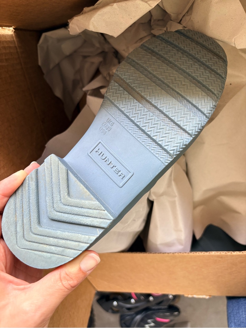Hunter Women's Tall Rain Boots in Light Slate Blue - Picture 4 of 4